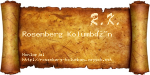 Rosenberg Kolumbán névjegykártya